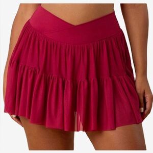 Tulle skort maroon